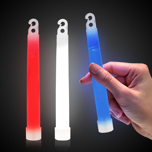 Red, White & Blue 6" Glow Sticks