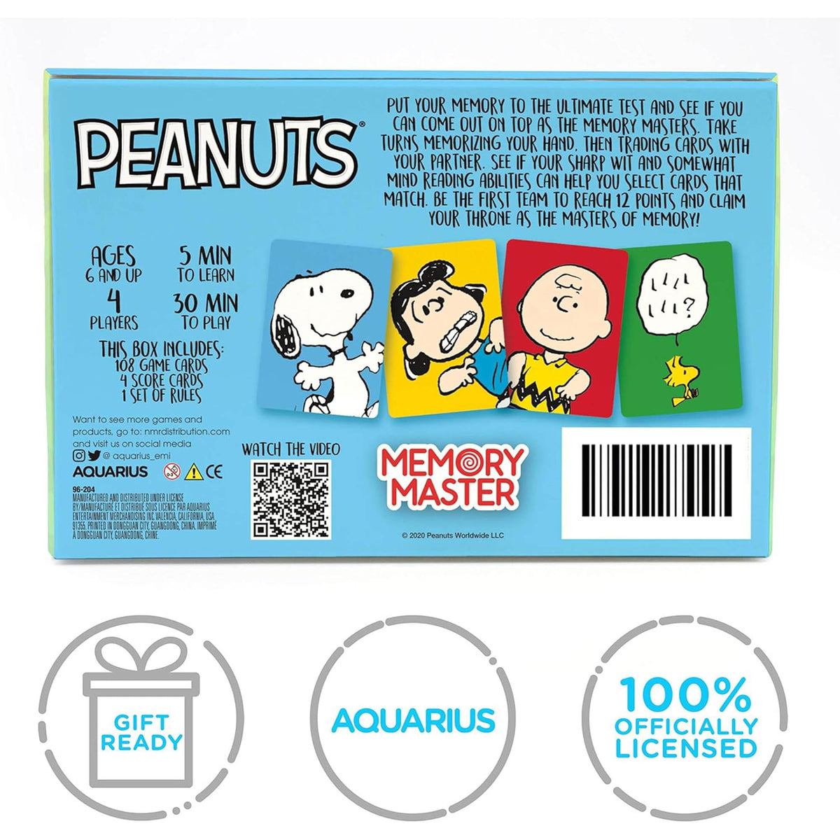 Peanuts Memory Master Card Game