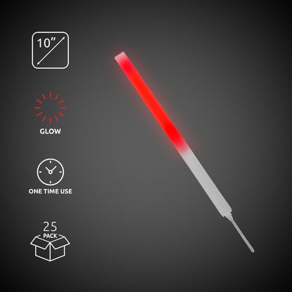 Red 10" Glow Sticks With Spikes