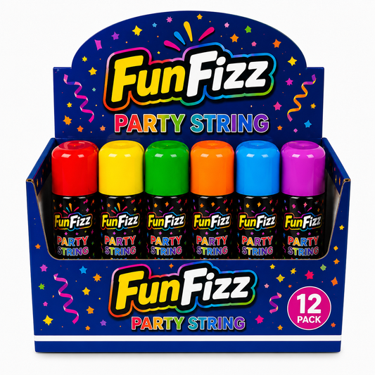 FunFizz Silly Party String Spray – 6 Pack, Non-Toxic Assorted Colors